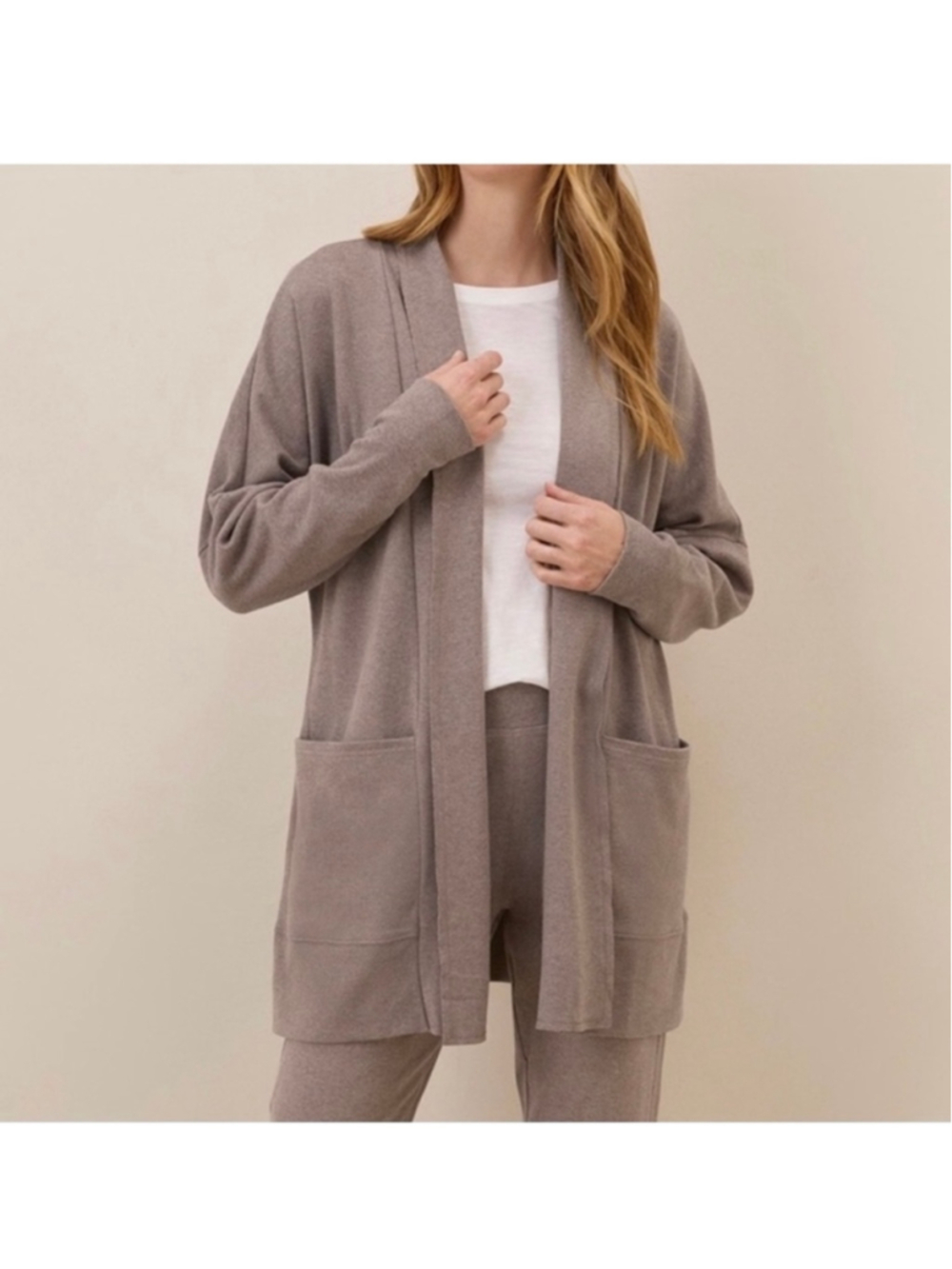 Women's Pact Organic Cotton Airplane Cardigan Sweater Mushroom Brown Size XL